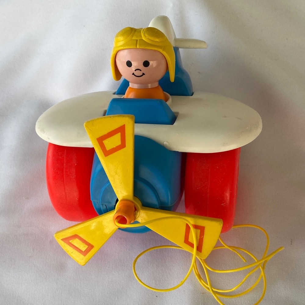 Fisher-Price Airplane Little People Pull Toy - 1980 - Vintage